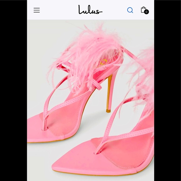 SALE ⭐️ Lulu's Pink Feather Wrap Up Heels gold #pink authentic genuine namebrand - Picture 9 of 17